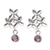 Amethyst dangle earrings, 'Noble Bloom' - Floral Amethyst Dangle Earrings Crafted from Sterling Silver