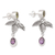 Peridot and amethyst dangle earrings, 'Forest Nobility' - Sterling Silver Dangle Earrings with Peridot and Amethyst