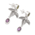 Peridot and amethyst dangle earrings, 'Forest Nobility' - Sterling Silver Dangle Earrings with Peridot and Amethyst