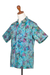 Men's cotton batik shirt, 'Ocean Majesty' - Men's Turtle-Themed Cotton Batik Shirt Handcrafted in Bali