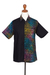 Men's cotton batik shirt, 'Colorful Bridge' - Men's Batik Cotton Shirt with Colorful Pattern from Bali thumbail