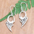 Sterling silver dangle earrings, 'Morning Orchids' - Floral-Themed Sterling Silver Dangle Earrings from Bali (image 2) thumbail