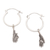 Sterling silver hoop dangle earrings, 'Nocturnal Presence' - Sterling Silver Whimsical Bat Hoop Dangle Earrings thumbail