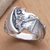 Sterling silver cocktail ring, 'Bat in Motion' - Bat-Themed Sterling Silver Cocktail Ring Made in Bali (image 2) thumbail