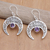Amethyst dangle earrings, 'Purple Twilight' - Sterling Silver Moon Dangle Earrings with Amethyst Gems (image 2) thumbail