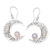 Rainbow moonstone dangle earrings, 'Cosmic Creativity' - Polished Dangle Earrings with Natural Rainbow Moonstones thumbail