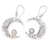 Rainbow moonstone dangle earrings, 'Cosmic Creativity' - Polished Dangle Earrings with Natural Rainbow Moonstones (image 2b) thumbail