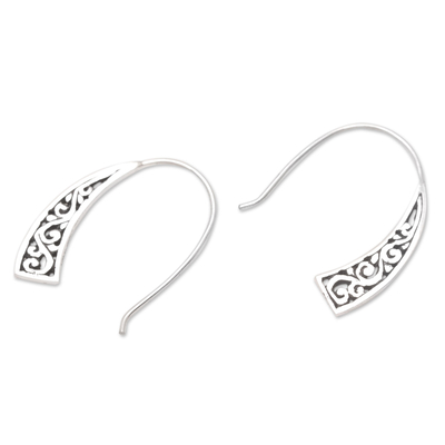 Sterling silver drop earrings, 'Glamorous Lady' - Modern Sterling Silver Drop Earrings Made in Bali