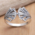 Sterling silver band ring, 'Beautiful Fan' - Fan-Shaped Sterling Silver Band Ring Crafted in Bali (image 2) thumbail