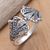 Sterling silver band ring, 'Beautiful Fan' - Fan-Shaped Sterling Silver Band Ring Crafted in Bali (image 2b) thumbail