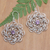 Amethyst filigree dangle earrings, 'Noble Sunset' - Floral and Sun-Inspired Amethyst Filigree Dangle Earrings (image 2) thumbail