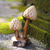Holzskulptur - Handgefertigte Pilzskulptur aus Jempinis-Holz mit Benalu-Sockel