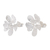 Sterling silver button earrings, 'Luxurious Spring' - Sterling Silver Floral Button Earrings in a Matte Finish