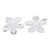 Sterling silver button earrings, 'Snowy Garden' - Sterling Silver Floral Button Earrings Crafted in Bali (image 2a) thumbail