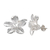 Sterling silver button earrings, 'Snowy Garden' - Sterling Silver Floral Button Earrings Crafted in Bali (image 2d) thumbail