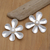 Aretes colgantes de perlas cultivadas - Aretes colgantes florales de plata esterlina y perlas cultivadas