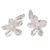 Sterling silver button earrings, 'Enchanting Lilies' - Sterling Silver Floral and Leafy Button Earrings from Bali