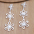 Sterling silver dangle earrings, 'Floral Rain' - Sterling Silver Dangle Earrings with Floral Details