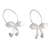 Sterling silver hoop earrings, 'Frosted Petals' - 925 Silver Floral Hoop Earrings with A Brushed-Satin Finish (image 2a) thumbail