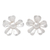 Sterling silver drop earrings, 'Frosted Clovers' - Sterling Silver Frosted Clover Drop Earrings from Bali