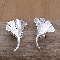 Sterling silver drop earrings, 'Calla Lilies' - Sterling Silver Drop Earrings with Calla Lilies Motif