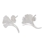 Sterling silver drop earrings, 'Calla Lilies' - Sterling Silver Drop Earrings with Calla Lilies Motif