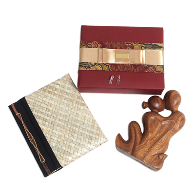 Women's curated gift box, 'My Beloved' - Love-Themed Curated Gift Box with 3 Items from Indonesia