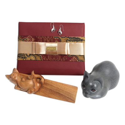 Cat-Themed Curated Gift Box with 3 Items from Indonesia
