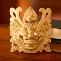 Wood mask, 'Protective Balinese Barong'