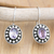 Amethyst drop earrings, 'Divinity Crown' - Sterling Silver Drop Earrings with One-Carat Amethyst Gems