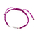 Sterling silver macrame pendant bracelet, 'Purple Spirit' - Handcrafted Purple Macrame Bracelet with Wing-Themed Pendant