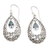 Blue topaz dangle earrings, 'Blue Vine Drops' - Polished Sterling Silver Dangle Earrings with Blue Topaz (image 2a) thumbail