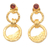 Gold-plated garnet dangle earrings, 'Perseverance Hours' - 18k Gold-Plated Dangle Earrings with Natural Garnet Gems