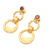 Gold-plated garnet dangle earrings, 'Perseverance Hours' - 18k Gold-Plated Dangle Earrings with Natural Garnet Gems