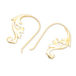 Gold-plated drop earrings, 'Fairy Magic' - 18k Gold-Plated Brass Drop Earrings with Leafy Details