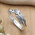 Sterling silver band ring, 'Bright Freedom' - Feather-Themed Sterling Silver Band Ring in Polished Finish (image 2) thumbail