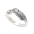 Sterling silver band ring, 'Bright Freedom' - Feather-Themed Sterling Silver Band Ring in Polished Finish (image 2b) thumbail