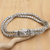 Men's sterling silver chain bracelet, 'Resilient Leader' - Men's Sterling Silver Bracelet with Foxtail Chains (image 2) thumbail