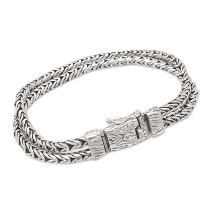 Men's Sterling Silver Bracelet with Foxtail Chains - Resilient Leader ...