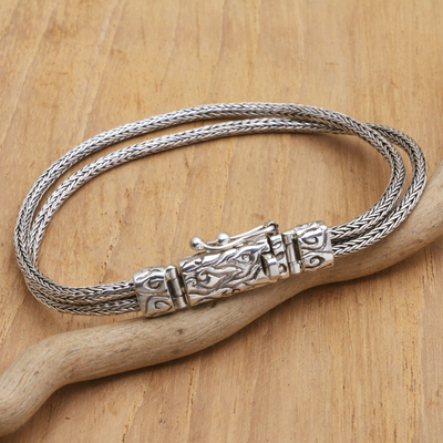 Kettenarmband aus Sterlingsilber - Traditionelles Armband aus Sterlingsilber mit Naga-Ketten