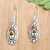 Pendientes colgantes de peridoto - Pendientes colgantes Armadillo de plata de ley y peridoto