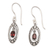 Garnet dangle earrings, 'Red Armadillo' - Sterling Silver and Garnet Armadillo-Themed Dangle Earrings