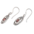 Garnet dangle earrings, 'Red Armadillo' - Sterling Silver and Garnet Armadillo-Themed Dangle Earrings