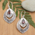 Garnet dangle earrings, 'Party Queen in Red' - Sterling Silver Fashion Dangle Earrings with Garnet Stone