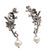 Cultured pearl dangle earrings, 'Winter Plumeria' - Sterling Silver Floral Dangle Earrings with Cultured Pearls (image 2a) thumbail