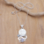 Multi-gemstone pendant necklace, 'Midnight Owl' - Balinese Multi-Gemstone Sterling Silver Owl Pendant Necklace (image 2) thumbail