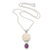Amethyst pendant necklace, 'Exquisite Rose' - Sterling Silver Rose Pendant Necklace with Amethyst Stone thumbail