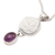Amethyst pendant necklace, 'Exquisite Rose' - Sterling Silver Rose Pendant Necklace with Amethyst Stone (image 2c) thumbail