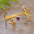 Gold-plated multi-gemstone cuff bracelet, 'Cosmic Energy' - Galactic 18k Gold-Plated Multi-Gemstone Cuff Bracelet