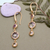Gold-plated multi-gemstone dangle earrings, 'Energy Planets' - Polished 18k Gold-Plated Multi-Gemstone Dangle Earrings (image 2) thumbail